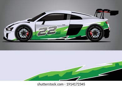 Racing Car decal wrap design. Graphic abstract livery designs for Racing, tuning, Rally car. eps 10 format