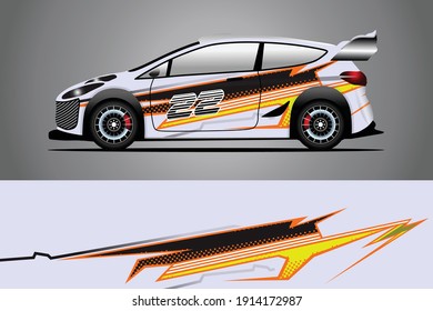 Racing Car decal wrap design. Graphic abstract livery designs for Racing, tuning, Rally car. eps 10 format