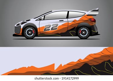 Racing Car decal wrap design. Graphic abstract livery designs for Racing, tuning, Rally car. eps 10 format