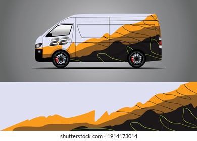 Racing Car decal wrap design. Graphic abstract livery designs for Racing, tuning, Rally car. eps 10 format