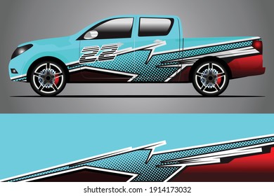 Racing Car decal Wrap Design. Grafische abstrakte Liverdesign für Racing, Tuning, Rally Car. eps10-Format