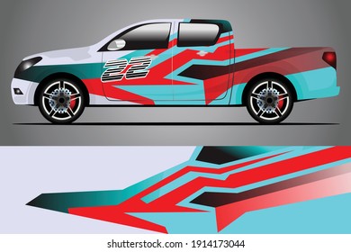 Racing Car decal wrap design. Graphic abstract livery designs for Racing, tuning, Rally car. eps 10 format