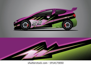 Racing Car decal wrap design. Graphic abstract livery designs for Racing, tuning, Rally car. eps 10 format