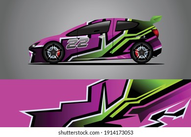 Racing Car decal wrap design. Graphic abstract livery designs for Racing, tuning, Rally car. eps 10 format