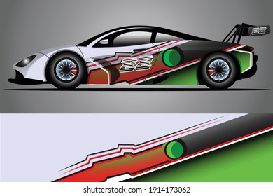 Racing Car decal wrap design. Graphic abstract livery designs for Racing, tuning, Rally car. eps 10 format