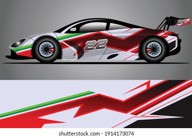 Racing Car decal wrap design. Graphic abstract livery designs for Racing, tuning, Rally car. eps 10 format