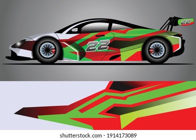 Racing Car decal Wrap Design. Grafische abstrakte Liverdesign für Racing, Tuning, Rally Car. eps10-Format