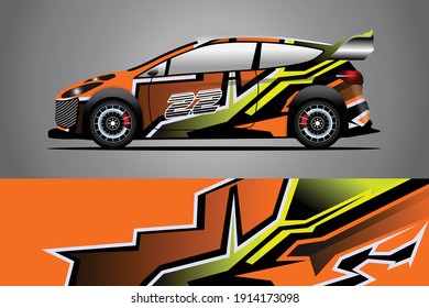 Racing Car decal wrap design. Graphic abstract livery designs for Racing, tuning, Rally car. eps 10 format