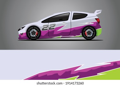 Racing Car decal wrap design. Graphic abstract livery designs for Racing, tuning, Rally car. eps 10 format