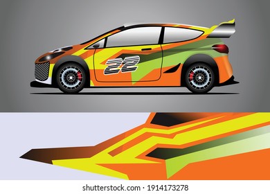 Racing Car decal wrap design. Graphic abstract livery designs for Racing, tuning, Rally car. eps 10 format