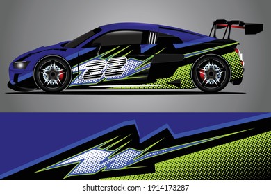 Racing Car decal wrap design. Graphic abstract livery designs for Racing, tuning, Rally car. eps 10 format