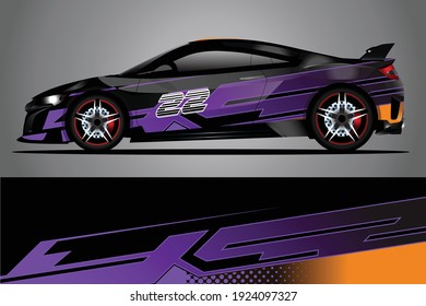 Racing Car decal wrap design. Graphic abstract livery designs for Racing, tuning, Rally car. eps 10 format