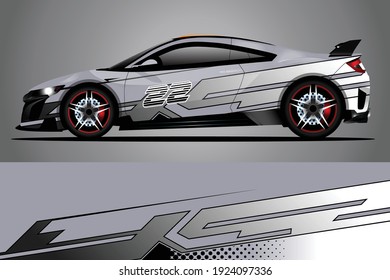 Racing Car decal wrap design. Graphic abstract livery designs for Racing, tuning, Rally car. eps 10 format