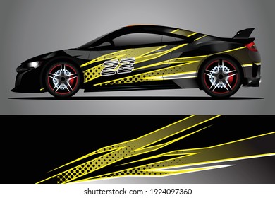 Racing Car decal wrap design. Graphic abstract livery designs for Racing, tuning, Rally car. eps 10 format