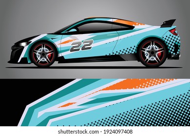 Racing Car decal wrap design. Graphic abstract livery designs for Racing, tuning, Rally car. eps 10 format