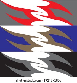 racing car decal wrap design vector