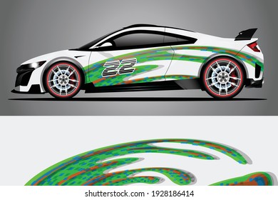 Racing Car decal wrap design. Graphic abstract livery designs for Racing, tuning, Rally car. eps 10 format