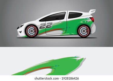 Racing Car decal wrap design. Graphic abstract livery designs for Racing, tuning, Rally car. eps 10 format