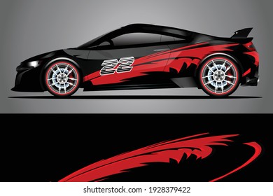 Racing Car decal wrap design. Graphic abstract livery designs for Racing, tuning, Rally car. eps 10 format