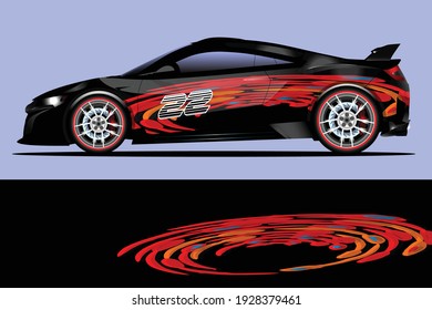 Racing Car decal wrap design. Graphic abstract livery designs for Racing, tuning, Rally car. eps 10 format