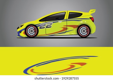 Racing Car decal wrap design. Graphic abstract livery designs for Racing, tuning, Rally car. eps 10 format