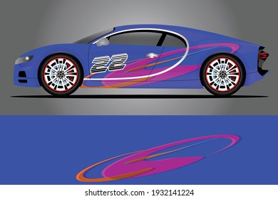 Racing Car decal wrap design. Graphic abstract livery designs for Racing, tuning, Rally car. eps 10 format