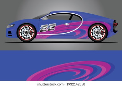 Racing Car decal wrap design. Graphic abstract livery designs for Racing, tuning, Rally car. eps 10 format