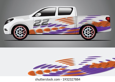 Racing Car decal wrap design. Graphic abstract livery designs for Racing, tuning, Rally car. eps 10 format	