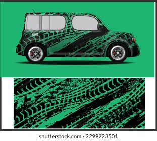 Racing Car decal wral design Vector strip para el ajuste de coche de carreras