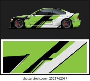 Racing Car Decal Wrap Design. Grafische abstrakte Farbgestaltung für Racing