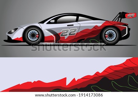 Racing Car decal wrap design. Graphic abstract livery designs for Racing, tuning, Rally car. eps 10 format
