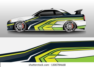 Racing car decal wrap vector designs. Truck and cargo van decal, company , rally, drift . Graphic abstract stripe racing background .