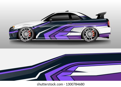 Racing car decal wrap vector designs. Truck and cargo van decal, company , rally, drift . Graphic abstract stripe racing background .