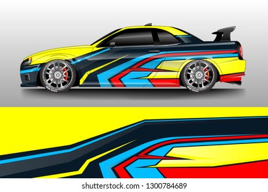 Racing car decal wrap vector designs. Truck and cargo van decal, company , rally, drift . Graphic abstract stripe racing background .