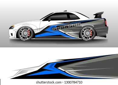 Racing car decal wrap vector designs. Truck and cargo van decal, company , rally, drift . Graphic abstract stripe racing background .