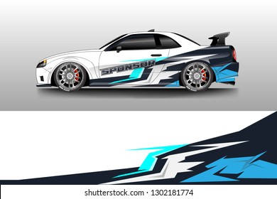 Racing car decal wrap vector designs. Truck and cargo van decal, company , rally, drift . Graphic abstract stripe racing background .