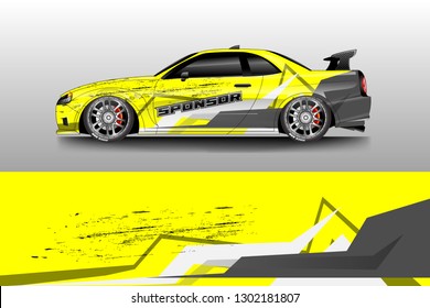 Racing car decal wrap vector designs. Truck and cargo van decal, company , rally, drift . Graphic abstract stripe racing background .