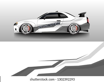 Racing car decal wrap vector designs. Truck and cargo van decal, company , rally, drift . Graphic abstract stripe racing background .