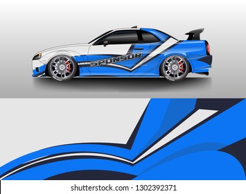 Racing car decal wrap vector designs. Truck and cargo van decal, company , rally, drift . Graphic abstract stripe racing background .