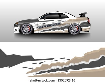 Racing car decal wrap vector designs. Truck and cargo van decal, company , rally, drift . Graphic abstract stripe racing background .