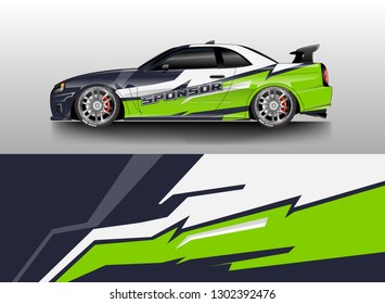 Racing car decal wrap vector designs. Truck and cargo van decal, company , rally, drift . Graphic abstract stripe racing background .