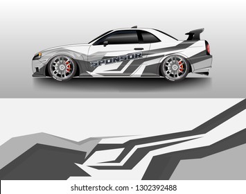 Racing car decal wrap vector designs. Truck and cargo van decal, company , rally, drift . Graphic abstract stripe racing background .