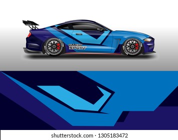 Racing car decal wrap vector designs. Truck and cargo van decal, company , rally, drift . Graphic abstract stripe racing background . 