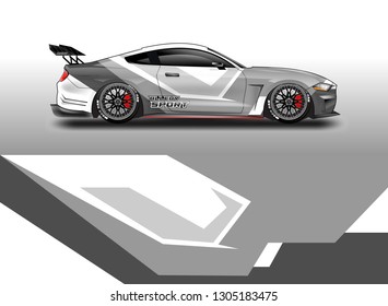 Racing car decal wrap vector designs. Truck and cargo van decal, company , rally, drift . Graphic abstract stripe racing background . 