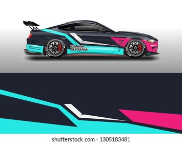 Racing car decal wrap vector designs. Truck and cargo van decal, company , rally, drift . Graphic abstract stripe racing background . 