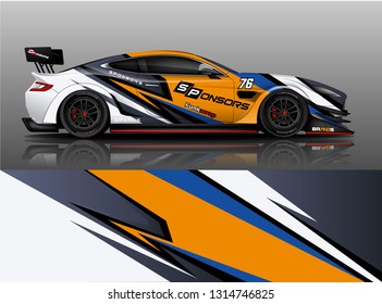 
Racing car decal wrap vector designs. Truck and cargo van decal, company , rally, drift . Graphic abstract stripe racing background

