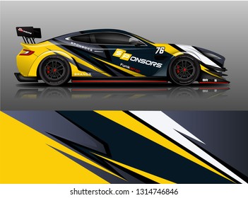 
Racing car decal wrap vector designs. Truck and cargo van decal, company , rally, drift . Graphic abstract stripe racing background

