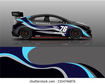 
Racing car decal wrap vector designs. Truck and cargo van decal, company , rally, drift . Graphic abstract stripe racing background

