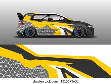 Racing car decal wrap vector designs. Truck and cargo van decal, company , rally, drift