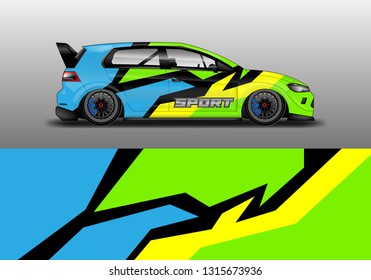 Racing car decal wrap vector designs. Truck and cargo van decal, company , rally, drift